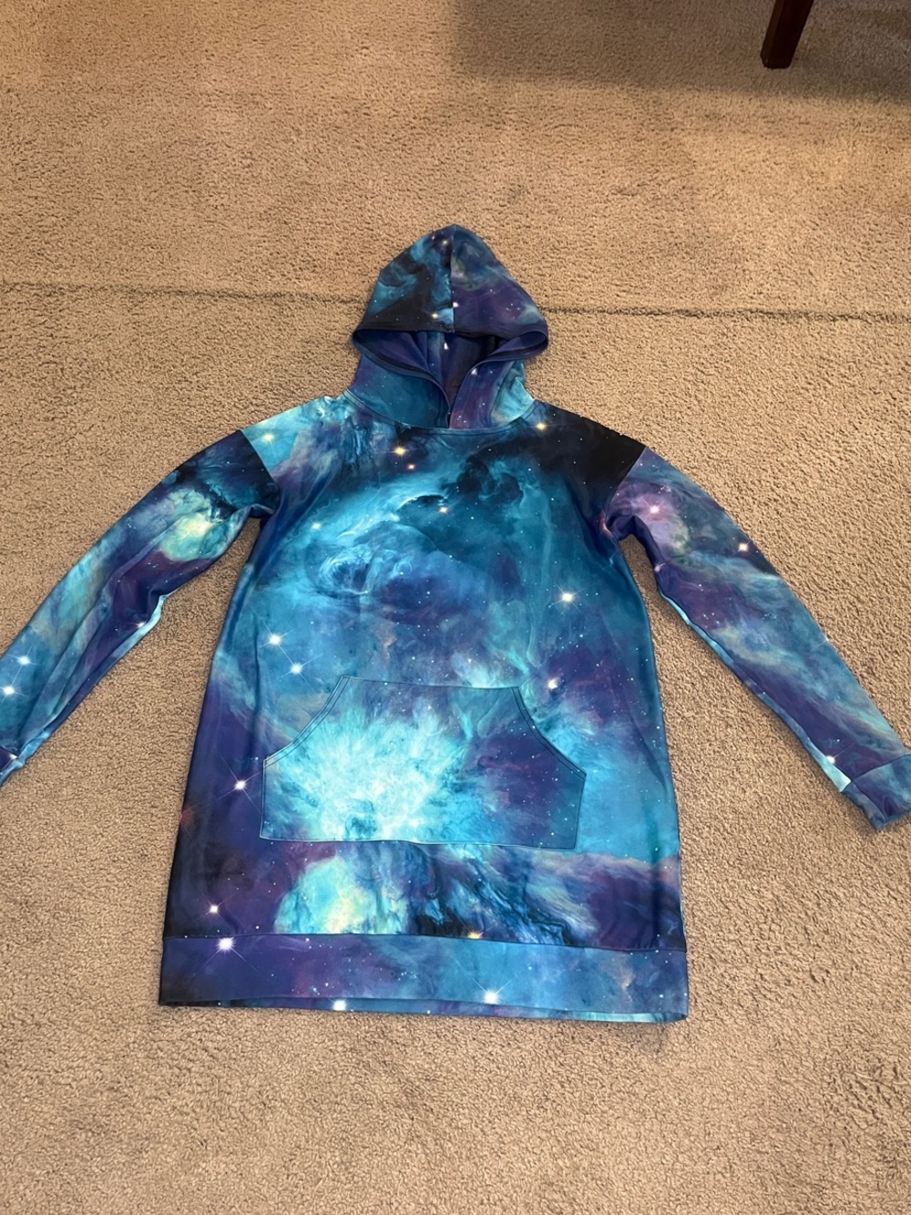 BlackMilk Galaxy print Slouchie Sweater Hoodie Dress